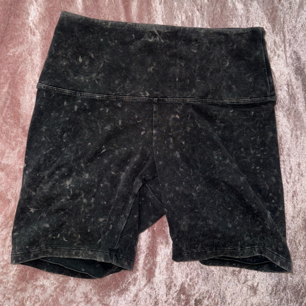 PINK Victoria's Secret Black Acid Wash bike shorts